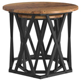 Side Table 2 pcs Reclaimed Wood Engineered Wood and Steel 868247