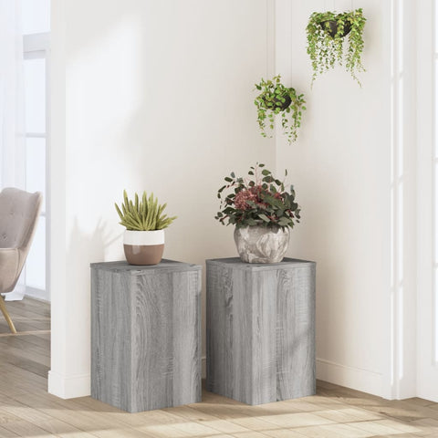 ZNTS Plant Stands 2 pcs Grey Sonoma 30x30x50 cm Engineered wood 852920