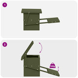 Chicken Treadle Feeder Olive Green 48.5 x 39.5 x 19 cm 874673