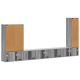 TV Wall Cabinet Set Wall-mounted 6 pcs Grey Sonoma 3408958