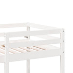 ZNTS Loft Bed Frame with Desk and Chairs White 90x200cm Solid Wood Pine 3308554