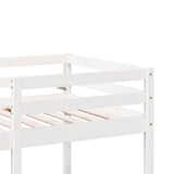 Loft Bed Frame with Desk and Chairs White 75x190cm Solid Wood Pine 3308563