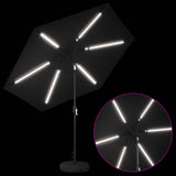 Garden Parasol with LED Lights 270 x 270 cm Polyester Black 42036263