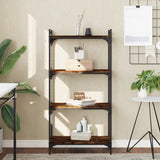 Bookcase 4-Tier Smoked Oak 60x30x120 cm Engineered Wood 837654