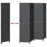 Room Divider Folding Manual Black 195 x 180 cm Poly Rattan 42003672