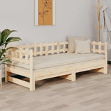 Pull-out Day Bed without Mattress 2x cm Solid Wood Pine 820766