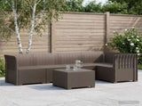5-Seater Garden Sofa Rattan Look PP Light Grey 3444069