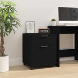Mobile File Cabinet with Wheels Black 45x38x54cm Engineered Wood 811521