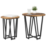 Side Table Set 2 pcs Old Wood and Black 50 x 50 x 50.5 cm 869724