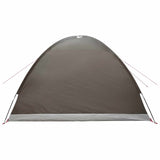 Cabin Tent with Roof Brown grey 6-Person Polyester and Steel 42029012