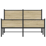 Metal Bed Frame without Mattress Sonoma Oak 150x200 cm King Size 3301399