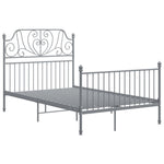 ZNTS Bed Frame without Mattress Grey Metal 120x200 cm 324849