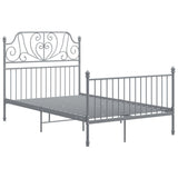 ZNTS Bed Frame without Mattress Grey Metal 120x200 cm 324849