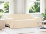 Throw Blankets 6 pcs Cream 280 x 210 cm Fleece 42017138