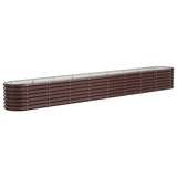 Garden Raised Bed Galvanised Steel 332x40x36 cm Brown 318885