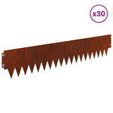 Lawn Edging 30 pcs 103 x 20 cm metal Rusty 8008286
