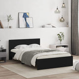 Bed Frame Black Engineered wood and plywood Double Bed Frame 3207491