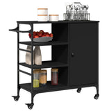 Kitchen Trolley Black 87.5x38.5x84.5 cm Engineered Wood 842386