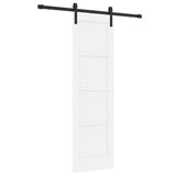 Sliding Door 61 x 198.5 cm Engineered Wood White and Black 3449954