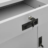 Office Cabinet Light Grey 90x40x102 cm Steel 336410