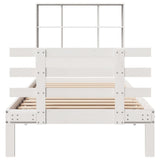 Bookcase Bed without Mattress White 90x200cm Solid Wood Pine 3322752