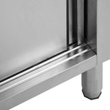 Work Tables with Sliding Doors 2pcs 240x50xcm Stainless Steel 3055903
