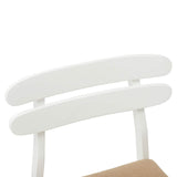 Dining Chair 2 pcs White and Brown Solid Rubber Wood 42020517