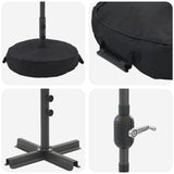 Garden Parasol with LED Lights 230 x 230 cm Polyester Black 42036254
