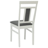 Dining Chair 2 pcs White and Grey Solid Rubber Wood 42020505