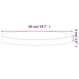 Table Top 50x4 cm Round Solid Wood Beech 355922