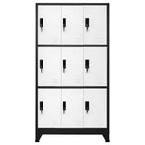 Locker Cabinet Anthracite and White 90x45x180 cm Steel 339808