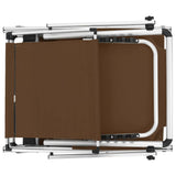 44336 Folding Sun Lounger with Roof Aluminium and Textilene Brown