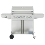 Gas BBQ Grill with 7 Burners Silver Stainless Steel 367594