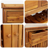 Garden Cabinet Natural 78 x 36.5 x 78cm Solid Acacia Wood 42001368