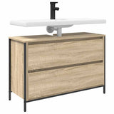 Bathroom Basin Cabinet with Drawers Sonoma Oak 90x34.5x60 cm 861878