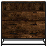 Drawer Cabinet Smoked Oak 70x41x70 cm Engineered Wood 849086