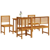Garden Bistro Set 5 pcs Brown Solid Acacia Wood 3328696