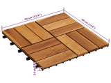 Decking Tile 10 pcs Brown 30 x 30 cm Acacia Hardwood 42046708