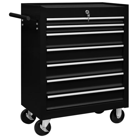 ZNTS Workshop Tool Trolley with 7 Drawers Black 147174