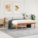 Senior Bed without Mattress Wax Brown 135x190 cm Double Solid Wood Pine 844153
