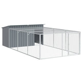 Dog House with Run Anthracite 197x396x110 cm Galvanised Steel 3214225