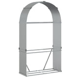 Log Holder Silver 120x45x210 cm Galvanised Steel 364592