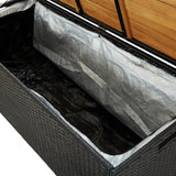Garden Storage Bench 120 cm Poly Rattan Black 46480