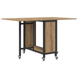Folding Dining Table with Castors 130 x 80 x 76.5 cm steel PB 8006048