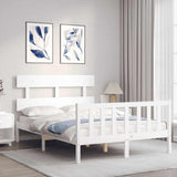 Bed Frame without Mattress White 120x200 cm Solid Wood Pine 3193267