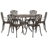 Garden Dining Set 7 pcs Bronze Aluminium 3334720