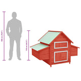 Chicken Coop Red and White 150x96x110 cm Solid Firwood 171462
