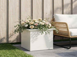 Garden Planter with LED White 40 x 40 x 40 cm Steel 8008128