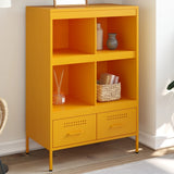 Highboard Mustard Yellow 68x39x101.5 cm Steel 843105
