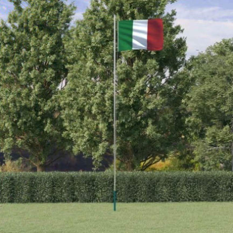 Italy Flag and Pole 6.23 m Aluminium 3147097